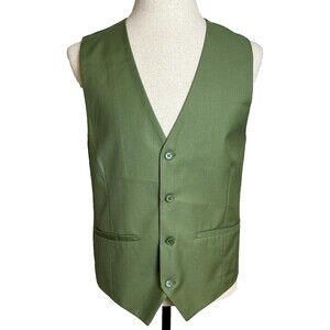 Sage Green Men's Tuxedo Vest Size 40S Adjustable Wedding Events Formal Occassion